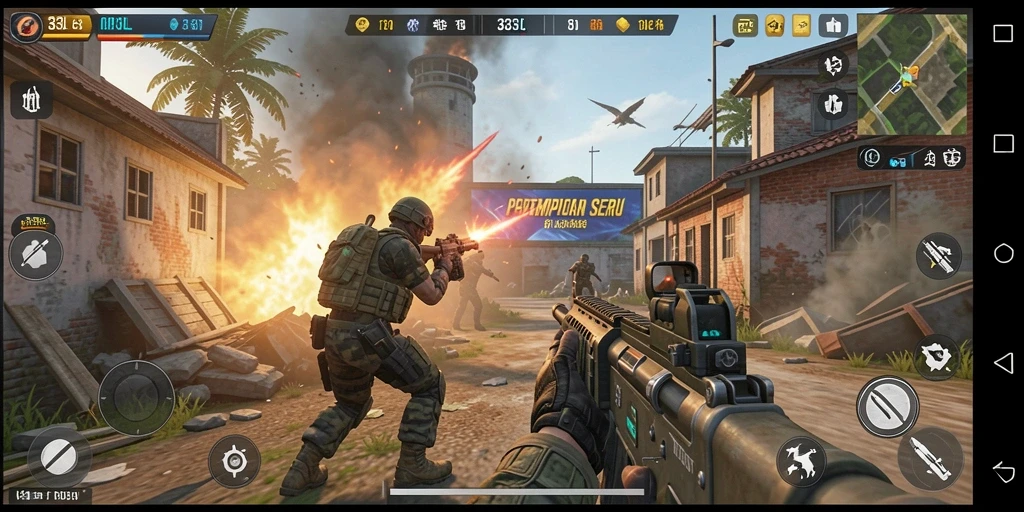 Tampilan gameplay seru dari <strong>33L</strong> dengan aksi pertempuran yang intens.