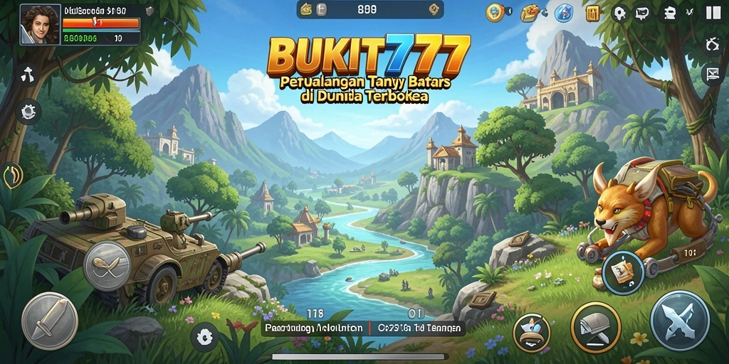 Tangkapan layar gameplay BUKIT777 dengan pemandangan dunia terbuka yang menakjubkan.