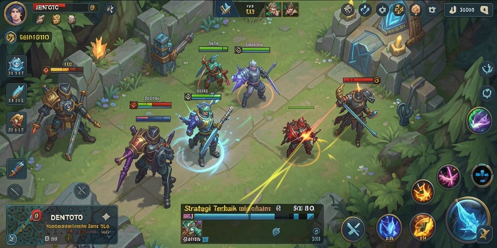 Tangkapan layar dari gameplay DENTOTO yang menampilkan strategi kota.