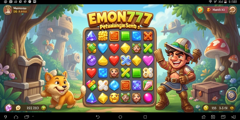 Screenshot gameplay EMON777 yang menampilkan aksi mencocokkan elemen.