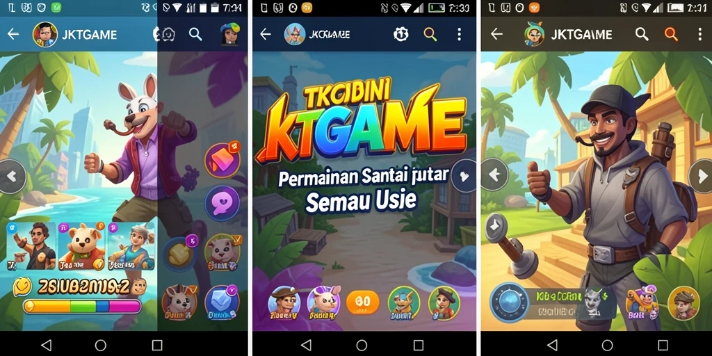 Tampilan utama gameplay JKTGAME yang menarik dan penuh warna.