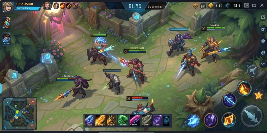 Tampilan gameplay menarik dari PRADA188 dalam pertempuran MOBA.