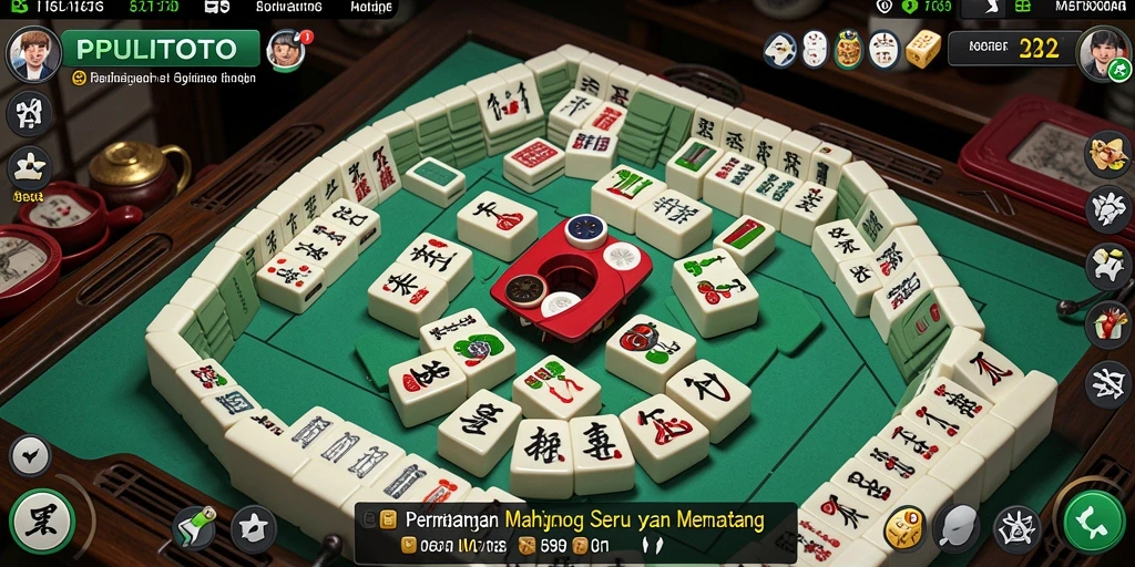 Screenshot utama PULITOTO menampilkan suasana permainan Mahjong yang seru.