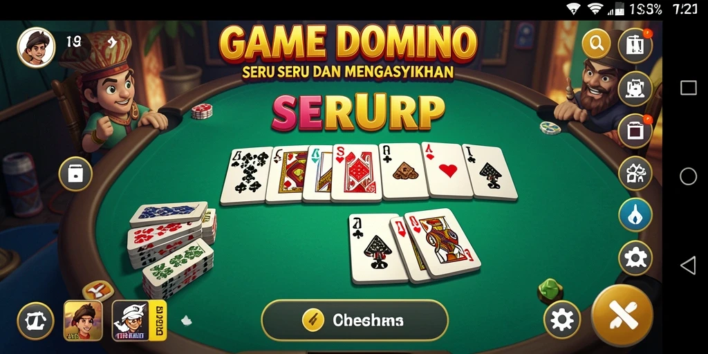 Tampilan gameplay SERURP yang menantang dan seru dalam permainan Domino.