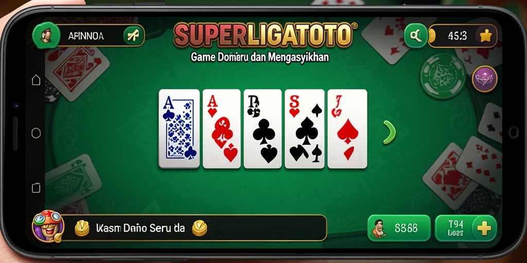 Tangkapan layar gameplay SUPERLIGATOTO yang menampilkan keseruan permainan Domino.