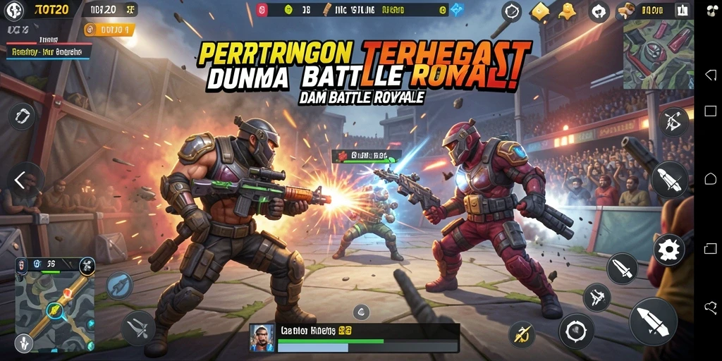 Tampilan gameplay seru TOTO20 dalam pertarungan Battle Royale.
